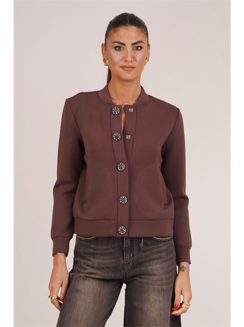 Felapa bomber con bottoni gioiello Luckylu Milano | CP57SPBROWN